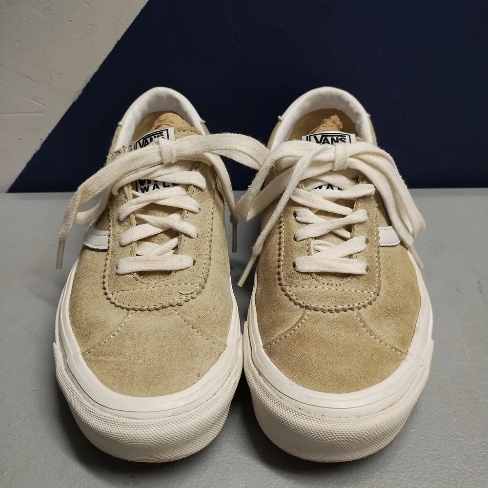 Vans Off the Wall Platform Sneakers Womens US Size 6.5 Tan White Low Top 507452